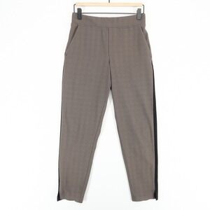 Athleta Brooklyn Ankle Pant Womens 0‎ Gray Plaid Stretch Slim Side Stripe Pants